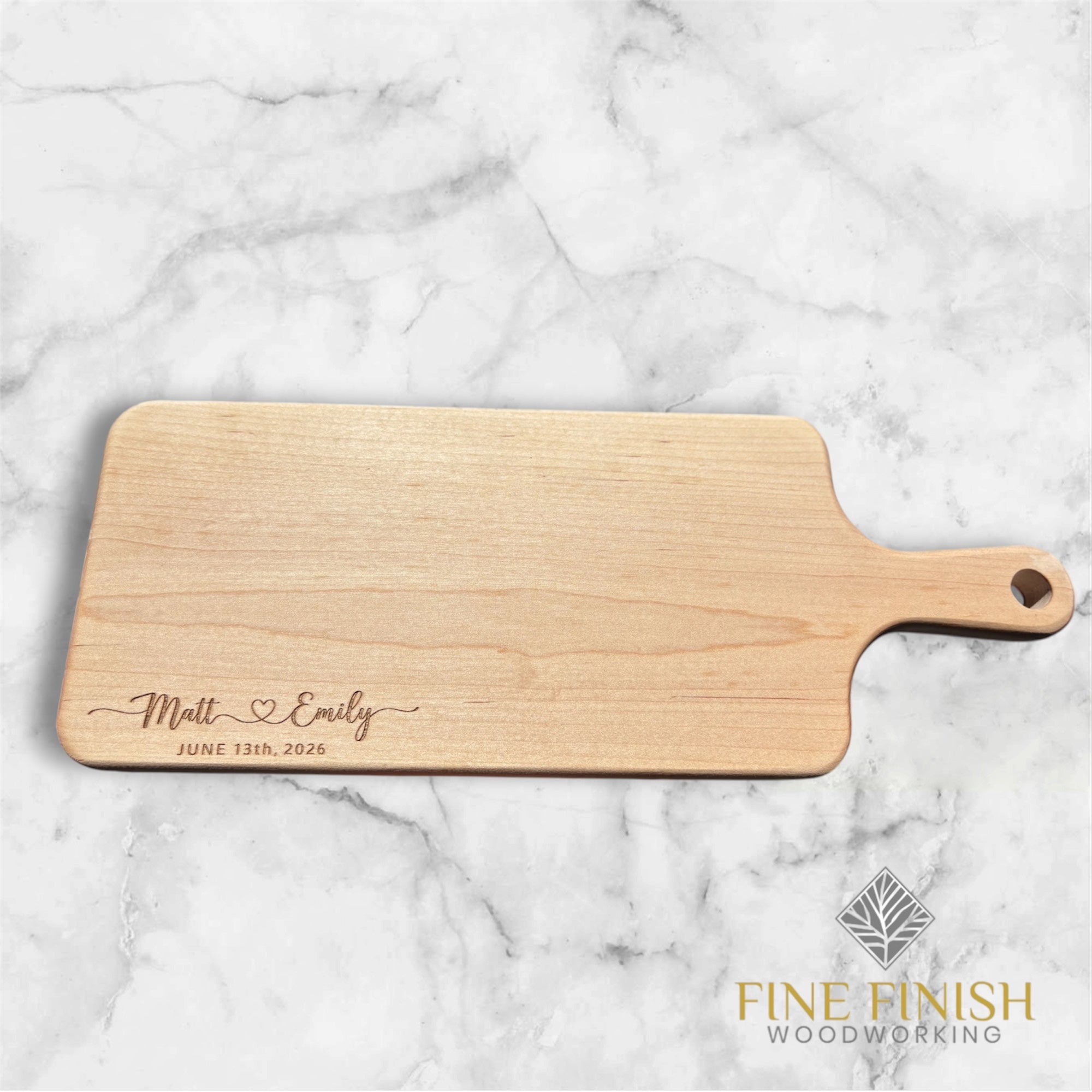 Personalized Hardwood Charcuterie Board – Custom Engraved Serving Cheese Board