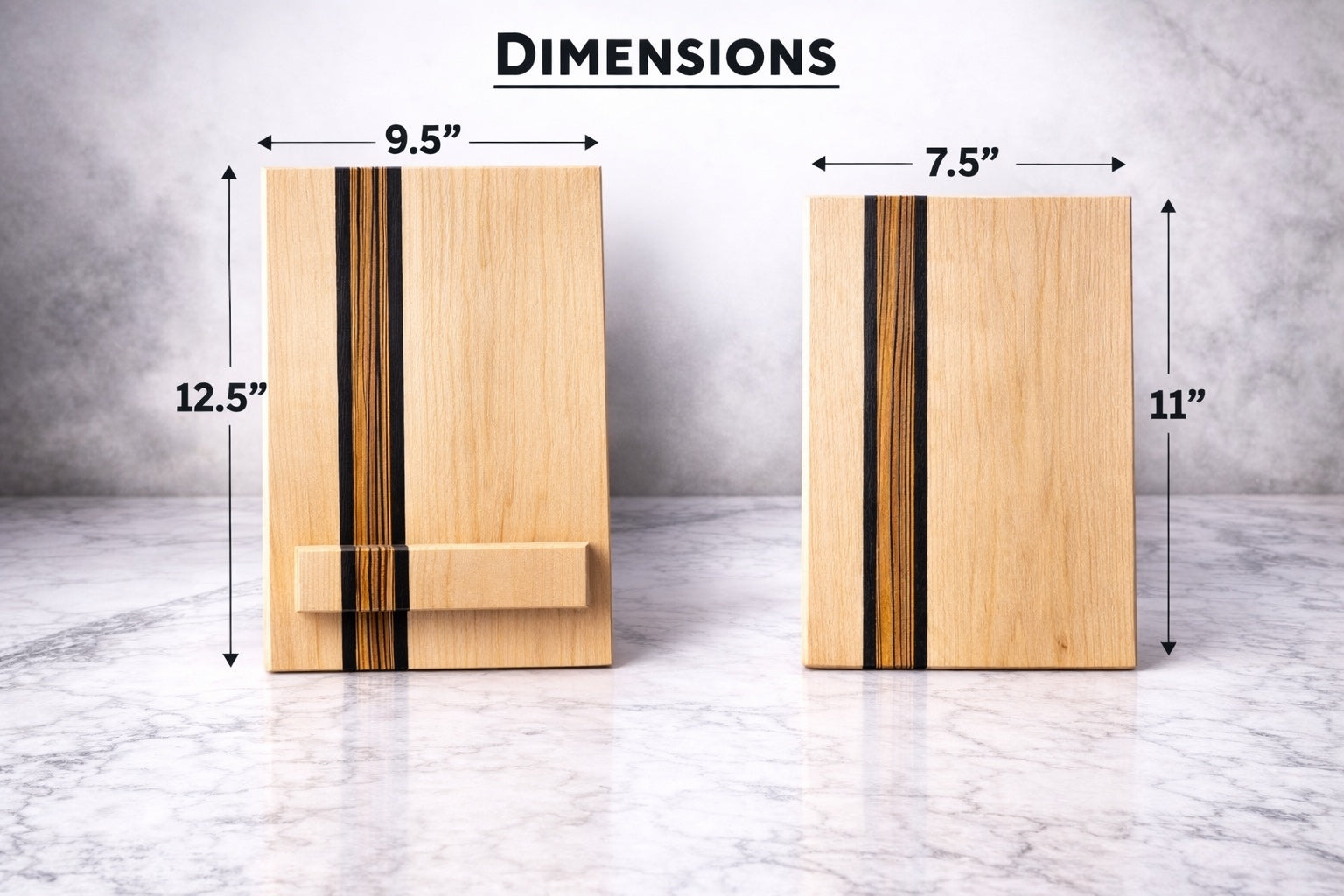 Cookbook Stand & Matching Board Set — Maple