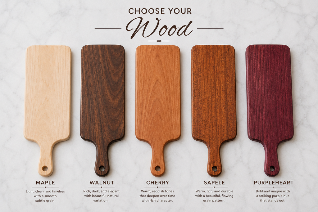Personalized Hardwood Charcuterie Board – Custom Engraved Serving Cheese Board