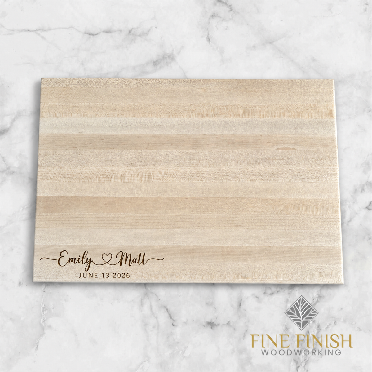 Personalized Wooden Edge Grain Cutting Board | Walnut, Maple, Sapele & Ambrosia Maple