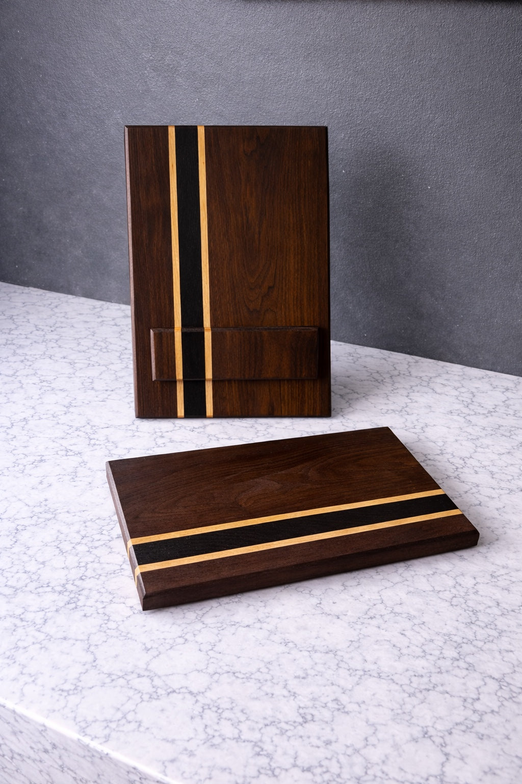 Cookbook Stand & Matching Board Set —  Walnut, Wenge & Maple