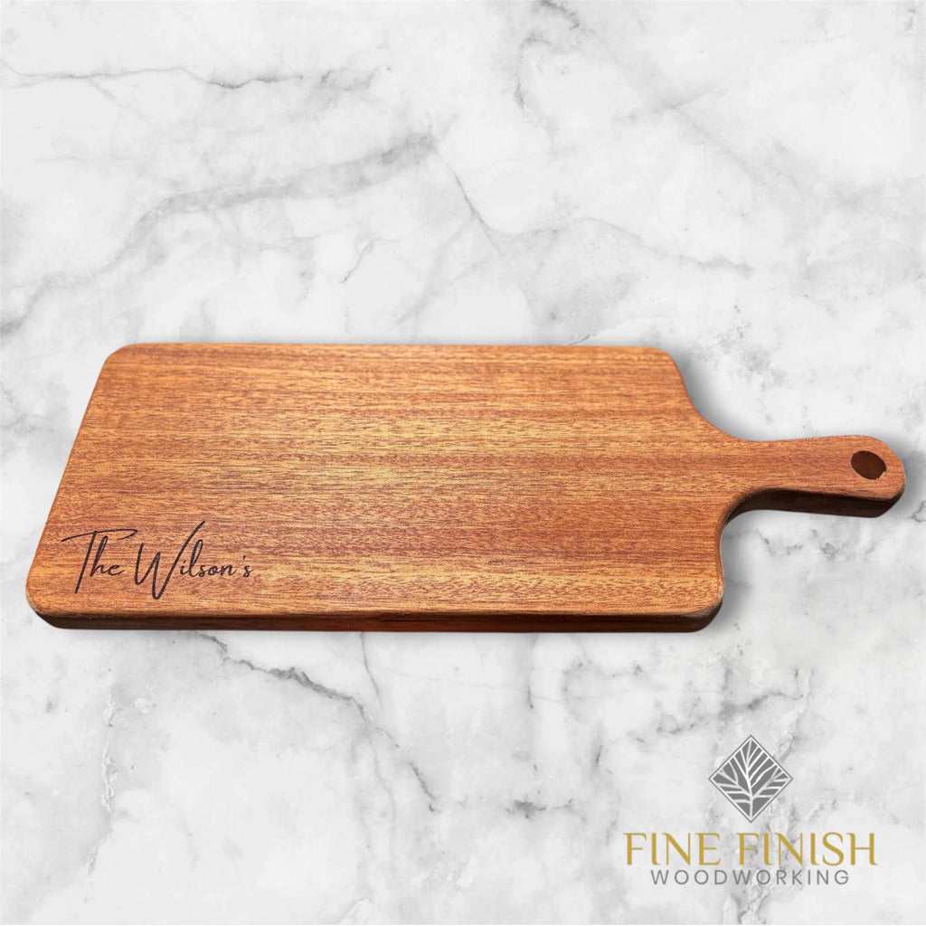 Personalized Hardwood Charcuterie Board – Custom Engraved Serving Cheese Board