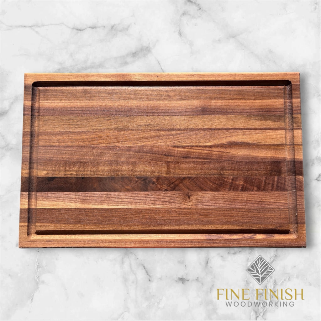 Personalized Wooden Edge Grain Cutting Board | Walnut, Maple, Sapele & Ambrosia Maple