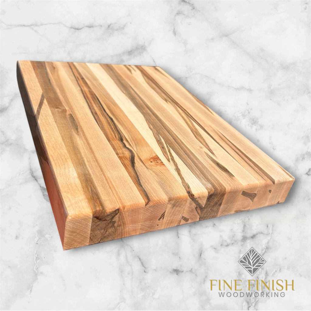 Personalized Wooden Edge Grain Cutting Board | Walnut, Maple, Sapele & Ambrosia Maple
