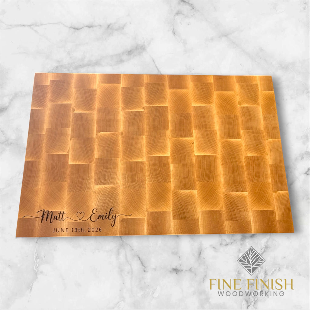 End Grain Cutting Board | Walnut Maple Cherry Butcher Block | Handmade Canadian Hardwood